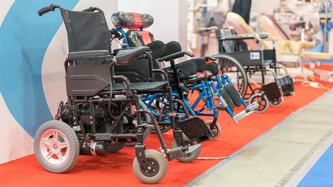 Abilities Expo vendor wheelchair display.