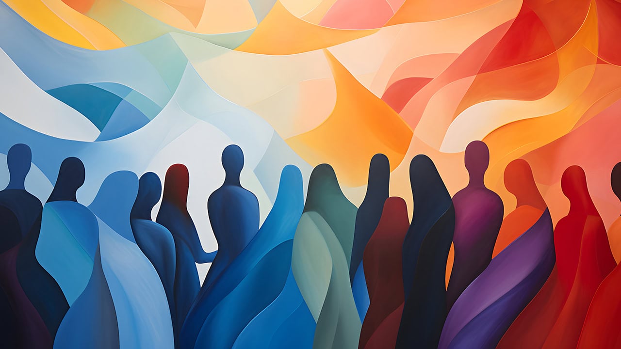 Abstract digital illustration of art portraying diversity and inclusion. Image produced by More Jersey.