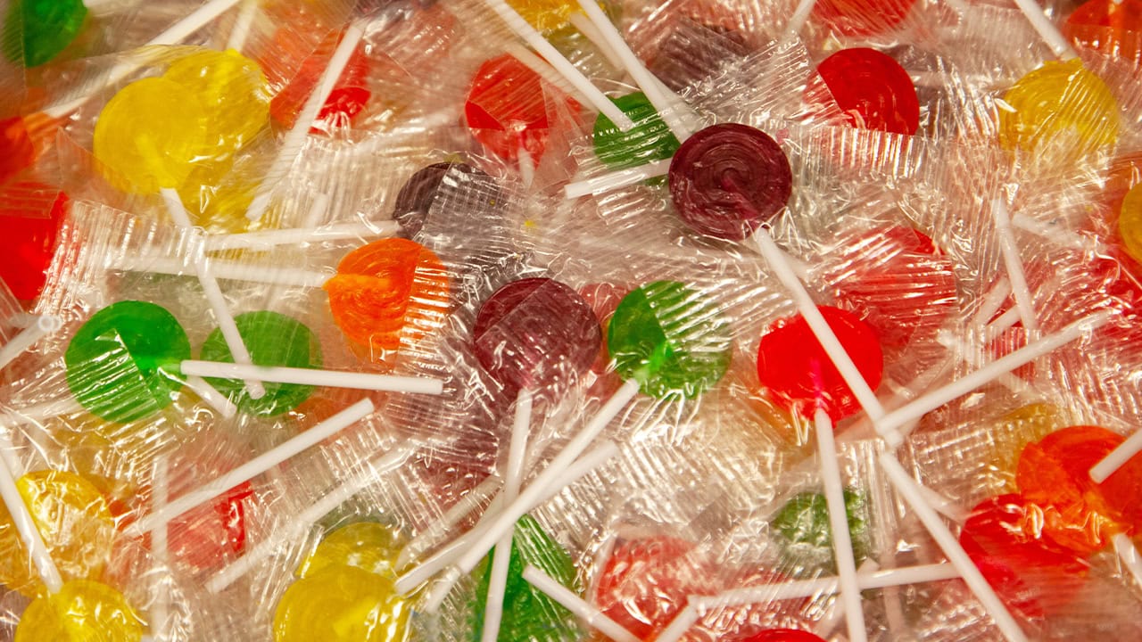 An assortment of colorful candy lollipops for New Jersey harvest trunk-or-treat Halloween alternative event. Image produced by More Jersey.