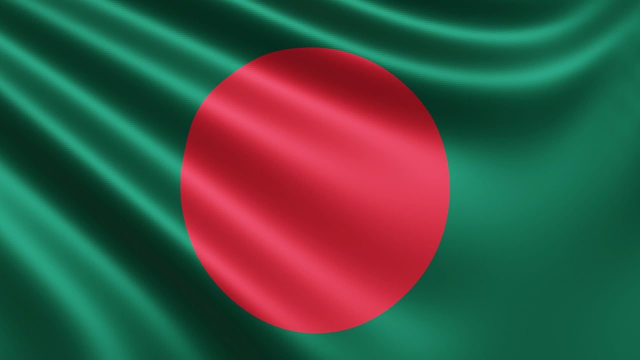 Bangladesh flag  flapping in the wind.