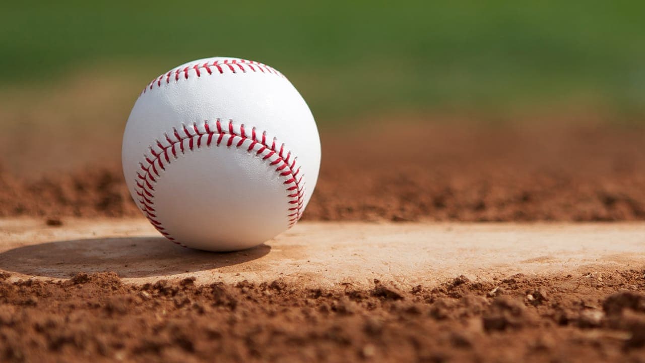 Baseball on pitchers mound.