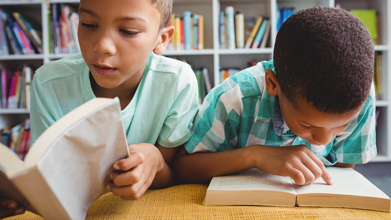 Children reading books at a New Jersey literacy program.