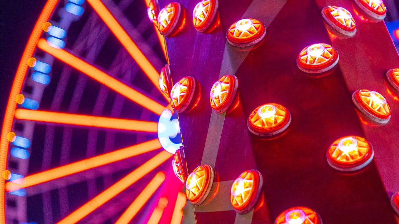 Close-up of carnival rides at New Jersey state fair. Image produced by More Jersey.