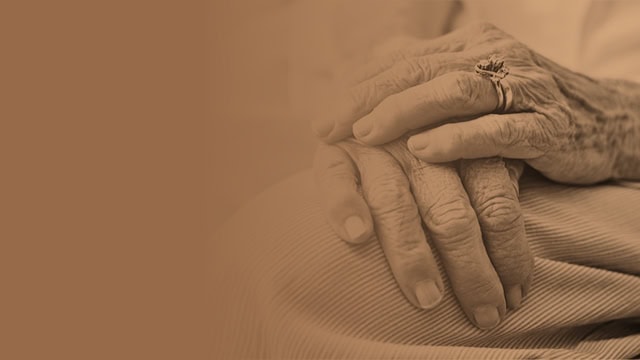 Close-up of senior woman's hands at local retirement home.