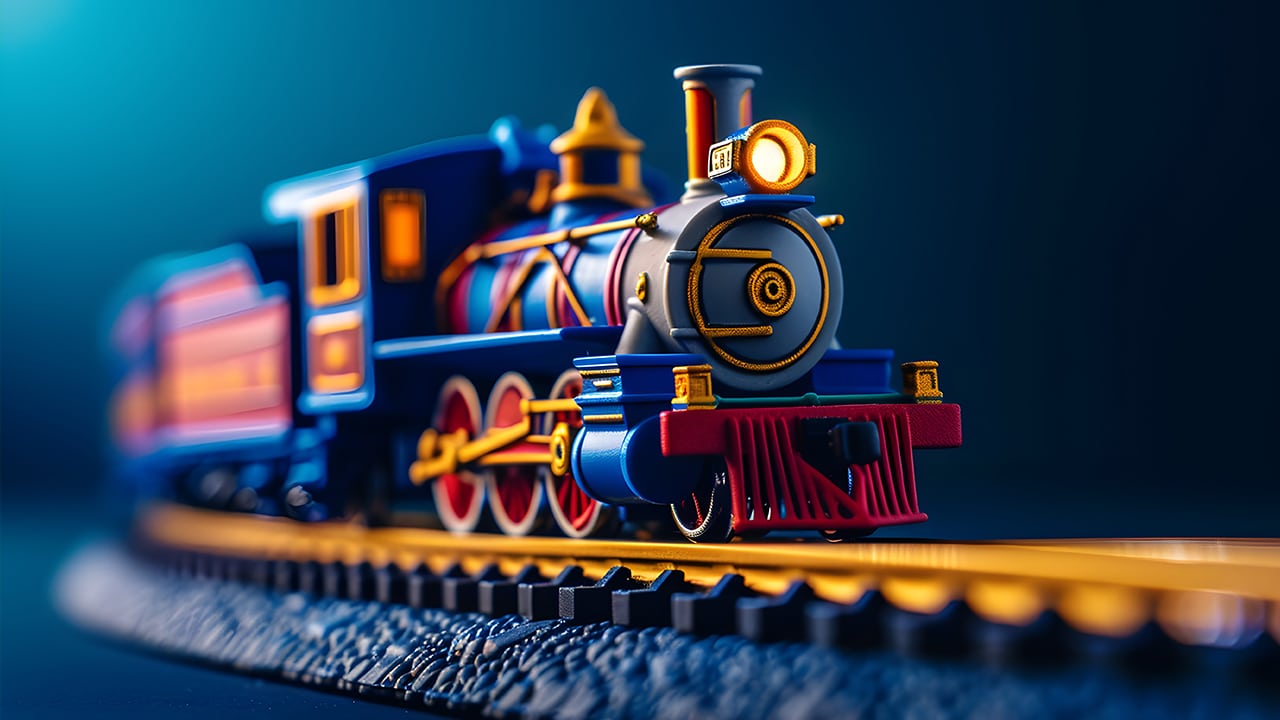 Colorful classic model train.