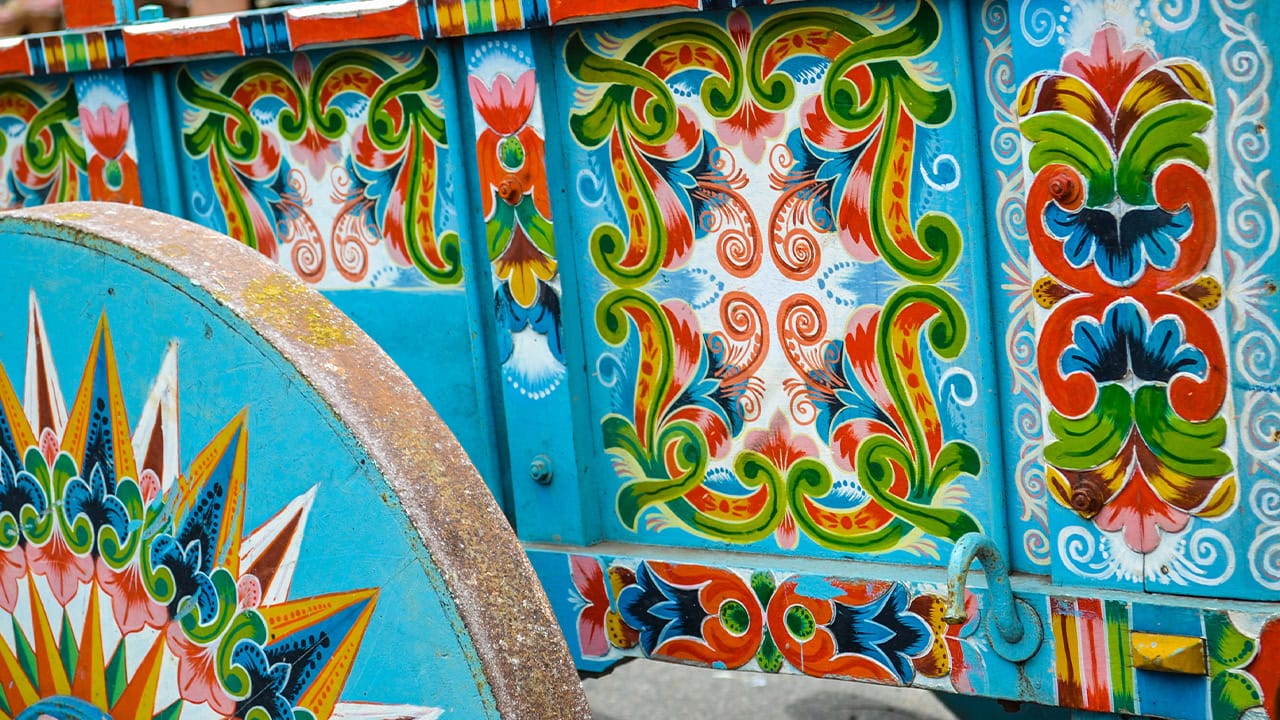 Colorful Costa Rican traditional ox cart. Image produced by More Jersey.