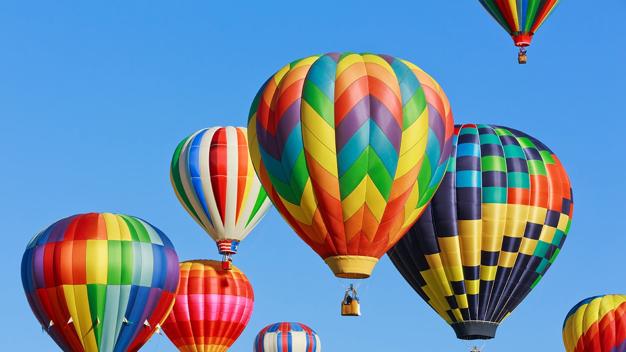 Colorful hot air balloons at New Jersey Hot Air Balloon Festival. Image produced by More Jersey.