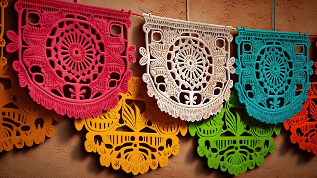 Festive handmade Mexican party decorations. Image produced by More Jersey.