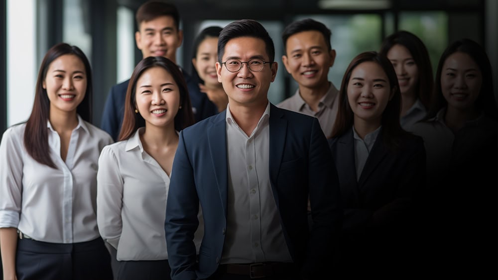 Group of Asian professionals together in celebration of New Jersey Asian Pacific American Heritage Month