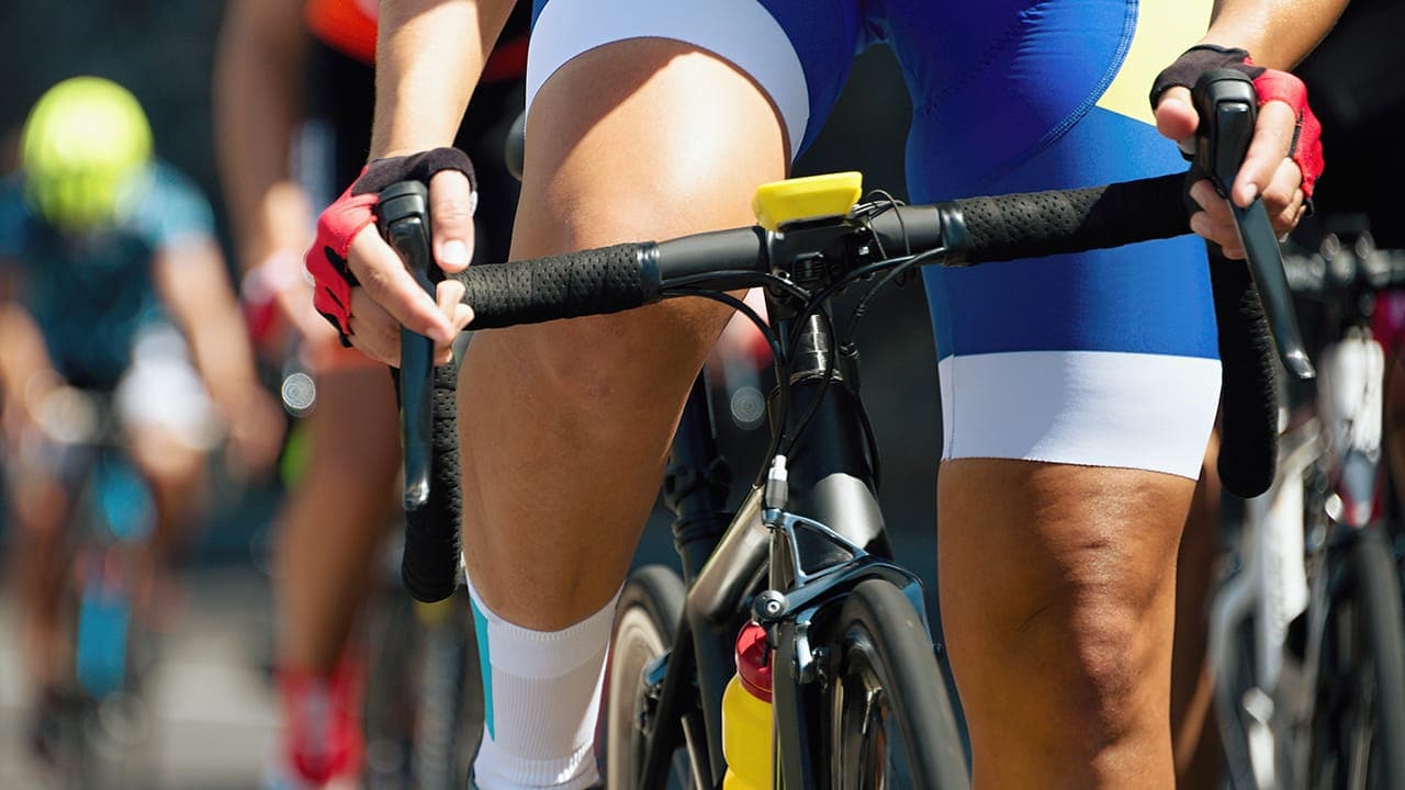 Group of cyclist riding at New Jersey charity cycling race.