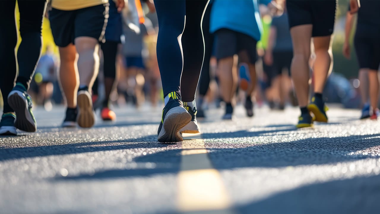 Group of New Jersey residents walking for a cause and health. Image produced by More Jersey.