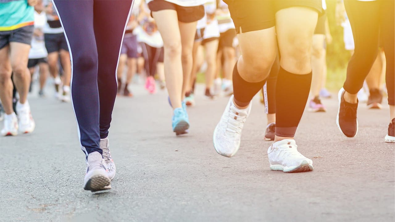 Group of New Jersey residents walking for charity.