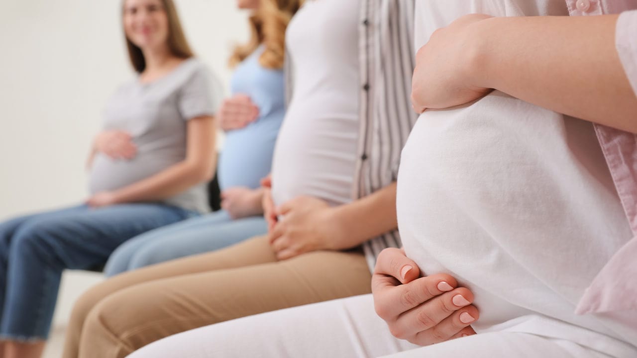 Group of pregnant women at a New Jersey expecting mothers event.