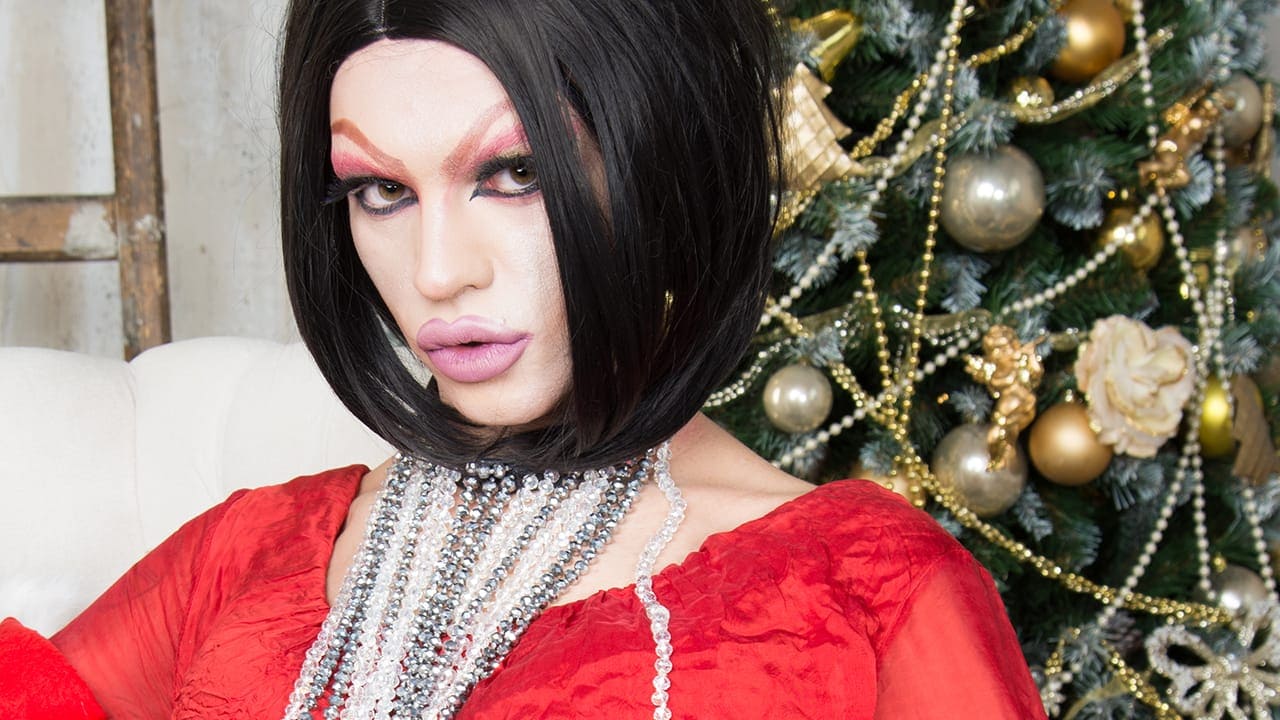 Holiday drag queen portrait.
