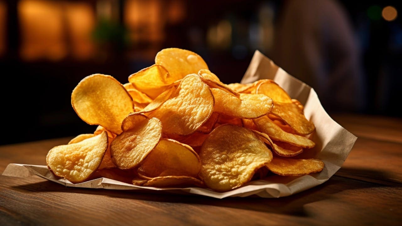 Homemade potato chips.