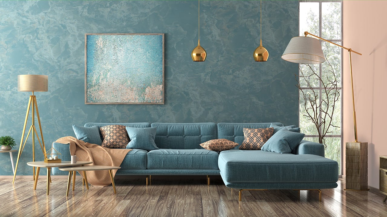 Interior design concept for simple and elegant living room.