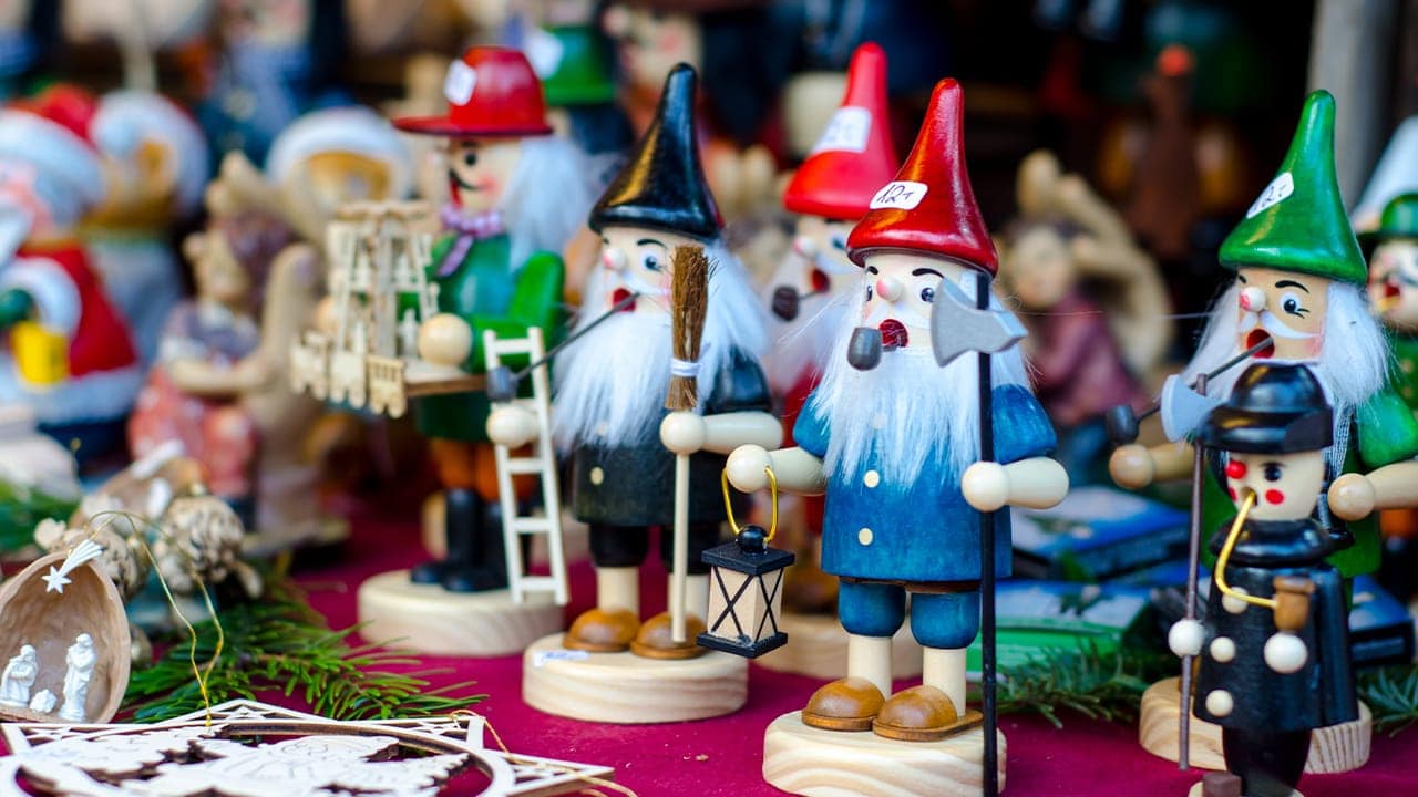 New Jersey German Christmas market Rauchermann wooden gnome. Image produced by More Jersey.