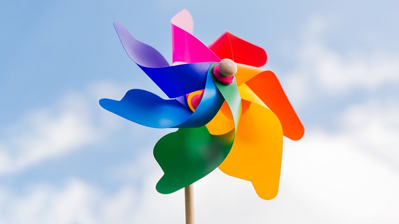 Close-up of a multicolor pinwheel.