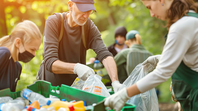 New Jersey residents volunteering in a community litter cleanup.