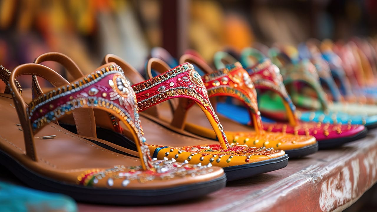New Jersey vendor table with Desi sandals.