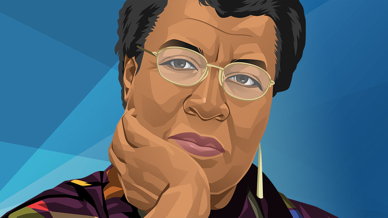 Original digital portrait of award-winning science fiction author Octavia Butler, commissioned by More Jersey for a New Jersey event.
