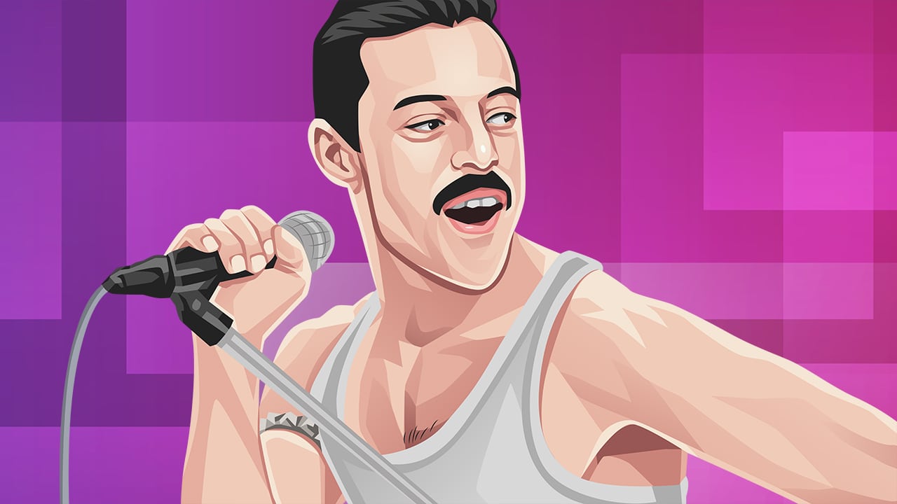 Original illustration of Freddie Mercury for tribute concert in New Jersey.
