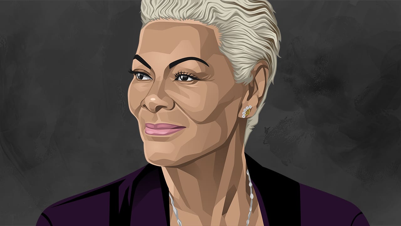 Original illustration of New Jersey's own soul singer Dionne Warwick, live performance in New Jersey.