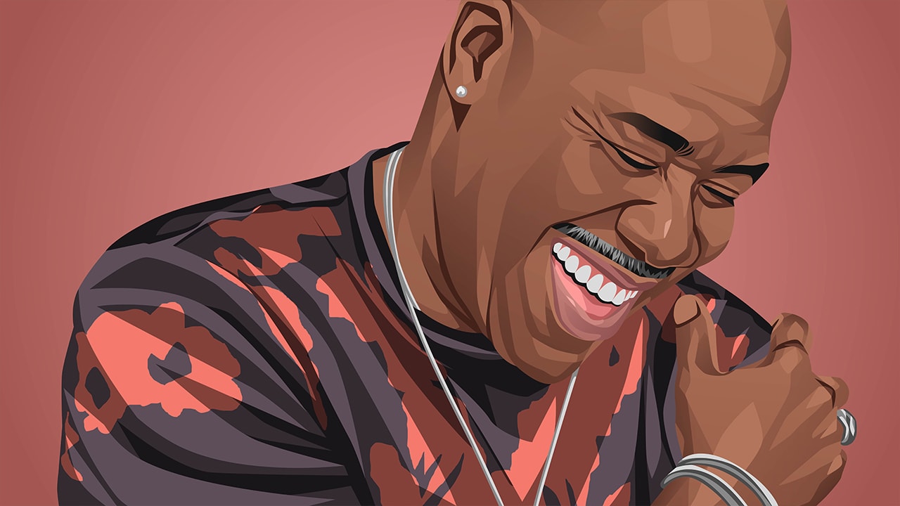 Original illustration of singer Will Downing, live performance in New Jersey.