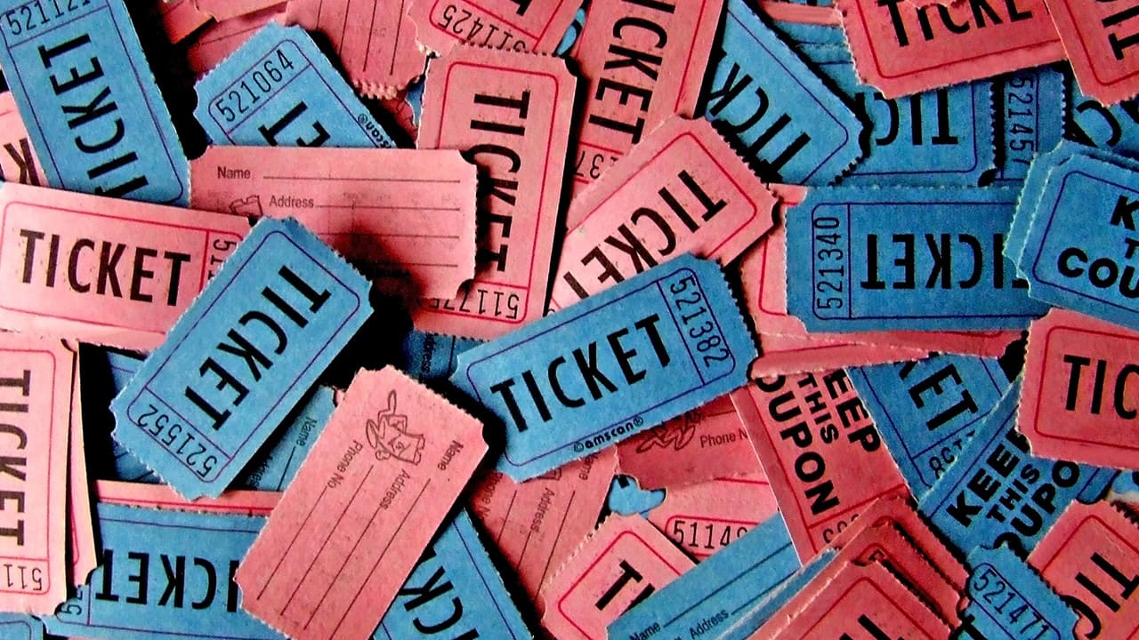 Pile of raffle tickets from New Jersey fundraiser event. Image produced by More Jersey.