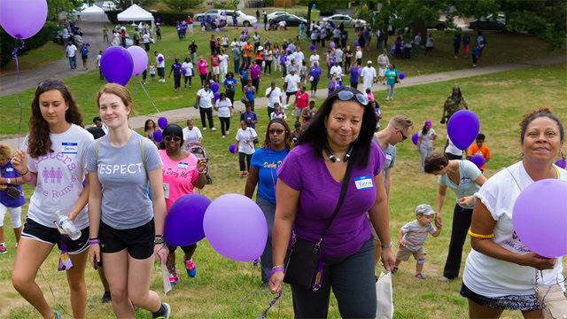 S.O.F.I.A. Annual Walk Against Domestic Violence attendees at Canterbury Park in Montclair New Jersey.