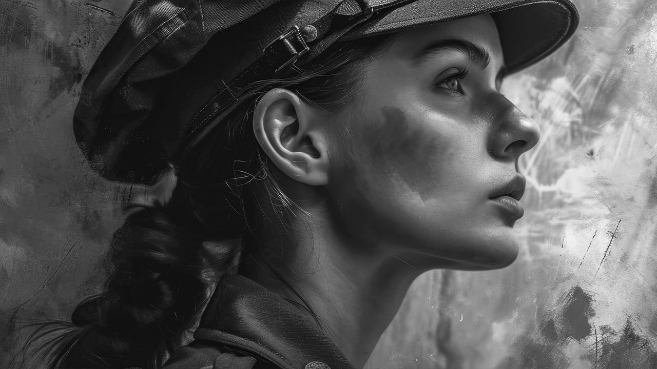 World War II female soldier.